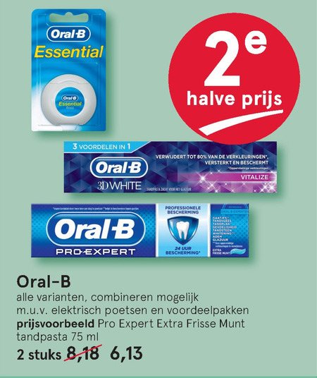 Oral-B   flosdraad, tandpasta folder aanbieding bij  Etos - details