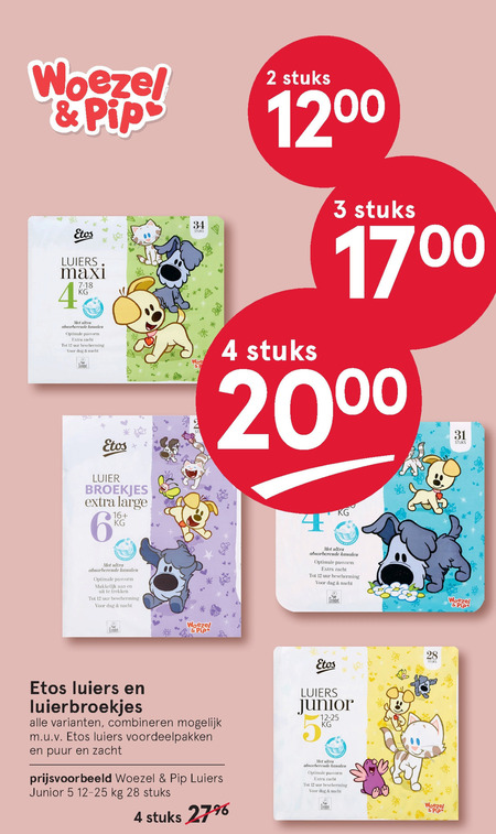 Etos Huismerk   luierbroekjes, luiers folder aanbieding bij  Etos - details