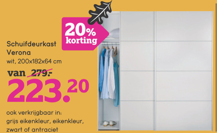 nul arm Toerist zweefdeurkast folder aanbieding bij Leenbakker - details