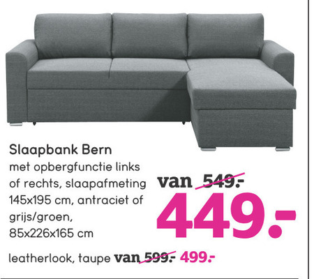 ornament Van hen Onderscheppen slaapbank folder aanbieding bij Leenbakker - details