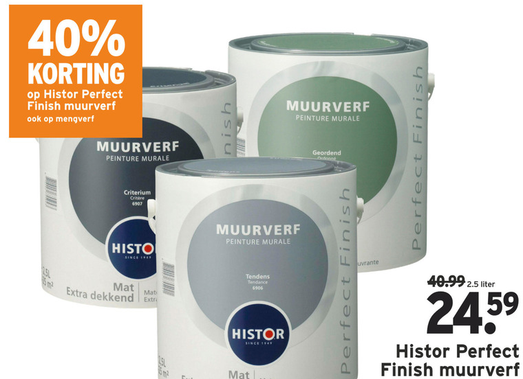 Histor muurverf aanbieding bij Gamma - details