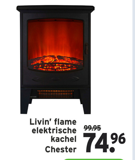 Tenen Scharnier enthousiasme Livin Flame sfeerhaard, elektrische kachel folder aanbieding bij Gamma -  details