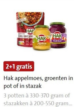 Hak   groenteconserven, appelmoes folder aanbieding bij  Jumbo - details