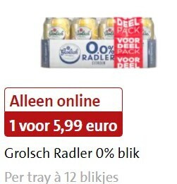 Grolsch   radler bier folder aanbieding bij  Jumbo - details