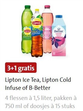 Lipton   ice tea, thee folder aanbieding bij  Jumbo - details