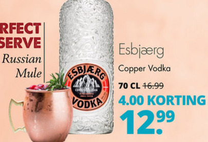 Esbjaerg   wodka folder aanbieding bij  Mitra - details