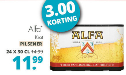 Alfa   krat bier folder aanbieding bij  Mitra - details