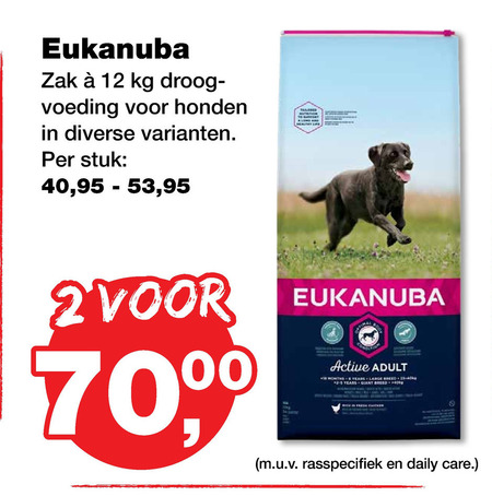 Eukanuba   hondenvoer folder aanbieding bij  Jumper - details