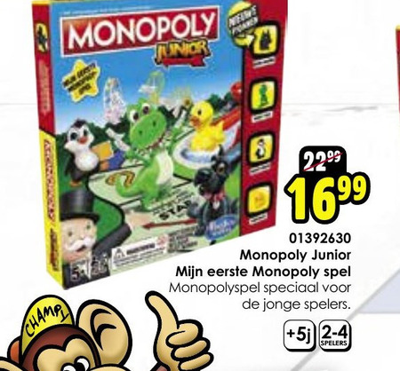 Monopoly   kinderspelletje folder aanbieding bij  ToyChamp - details