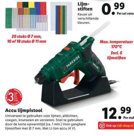 Parkside   lijmpistool folder aanbieding bij  Lidl - details