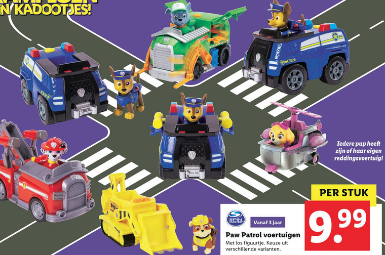 Paw Patrol   miniatuur auto folder aanbieding bij  Lidl - details