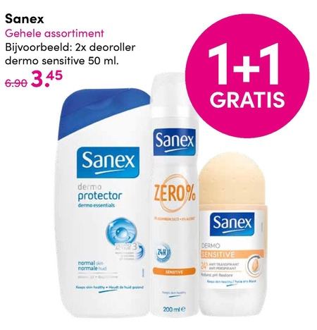 Sanex   douchegel, deodorant folder aanbieding bij  DA - details