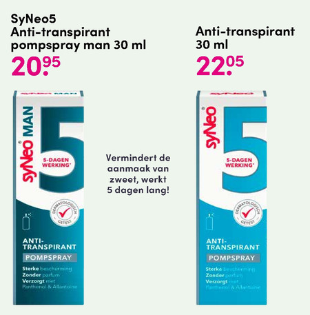 SyNeo 5   deodorant folder aanbieding bij  DA - details