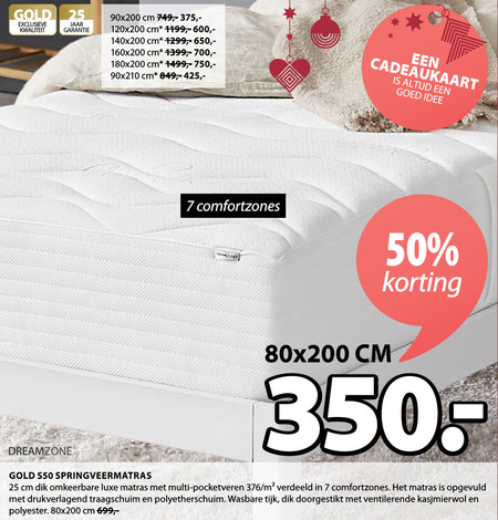 Dreamzone   matras folder aanbieding bij  Jysk - details