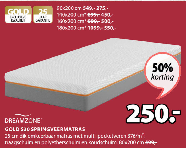 Dreamzone   matras folder aanbieding bij  Jysk - details