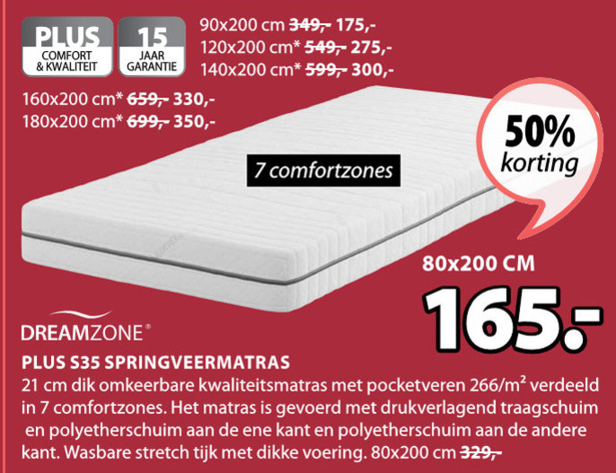 Dreamzone   matras folder aanbieding bij  Jysk - details