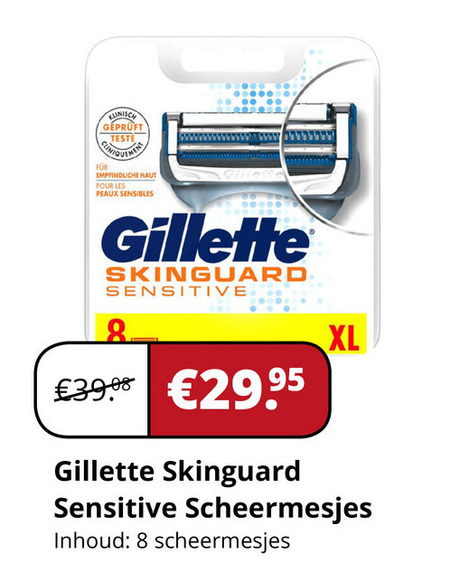 Gillette   scheermesjes folder aanbieding bij  Voordeeldrogisterij.nl - details