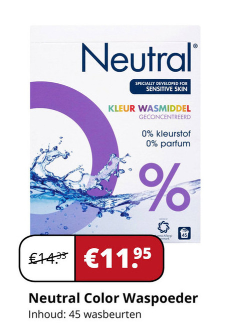 Neutral   wasmiddel folder aanbieding bij  Voordeeldrogisterij.nl - details