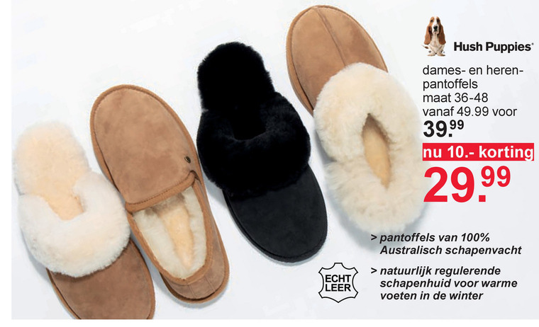 Hush puppies suede heren pantoffels met lamsvacht best sale