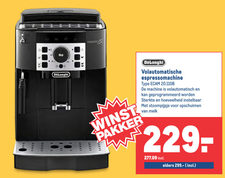 DeLonghi espressoapparaat folder aanbieding bij Makro details