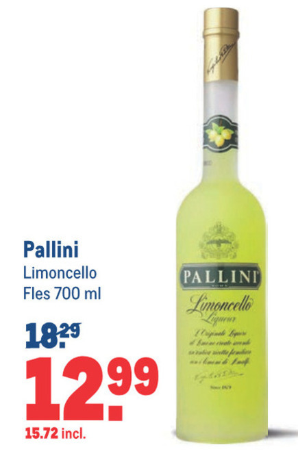 Pallini   limoncello folder aanbieding bij  Makro - details