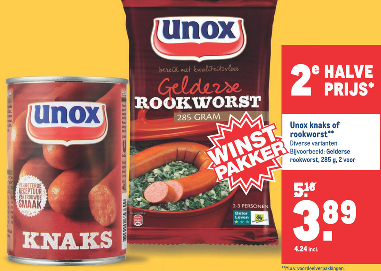 Unox   knakworst, rookworst folder aanbieding bij  Makro - details