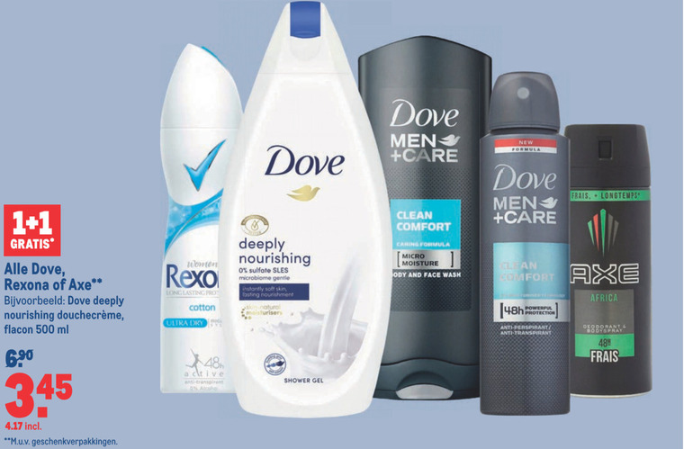 Dove   douchegel, deodorant folder aanbieding bij  Makro - details