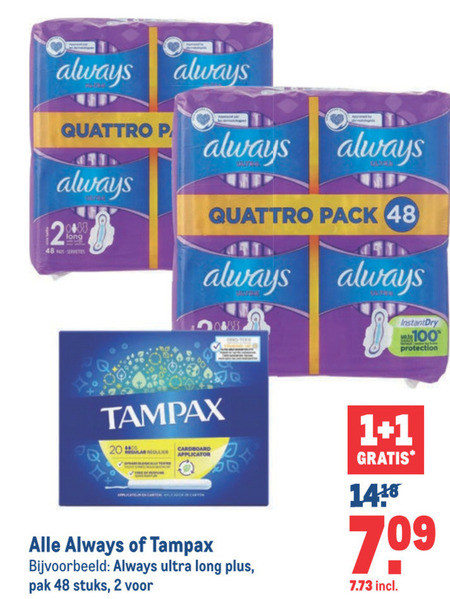 Always   tampons, inlegkruisjes folder aanbieding bij  Makro - details