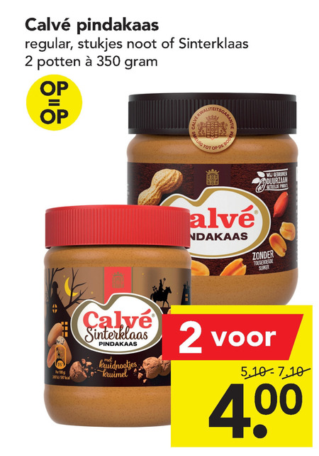 Calve   pindakaas folder aanbieding bij  Deen - details