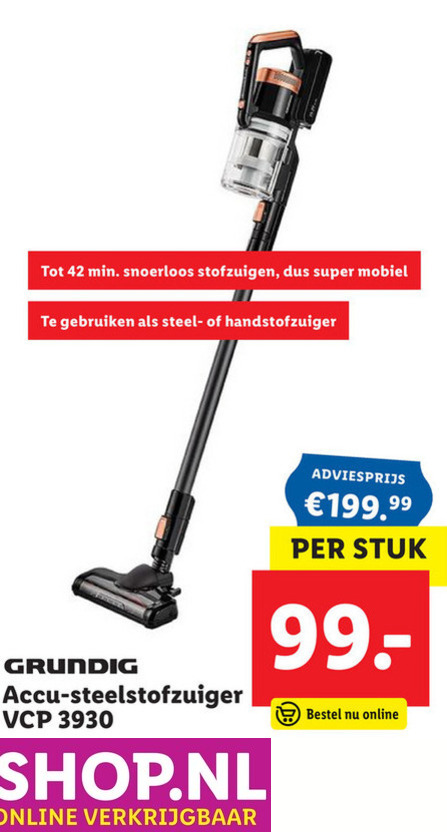 Grundig steelstofzuiger aanbieding bij Lidl - details