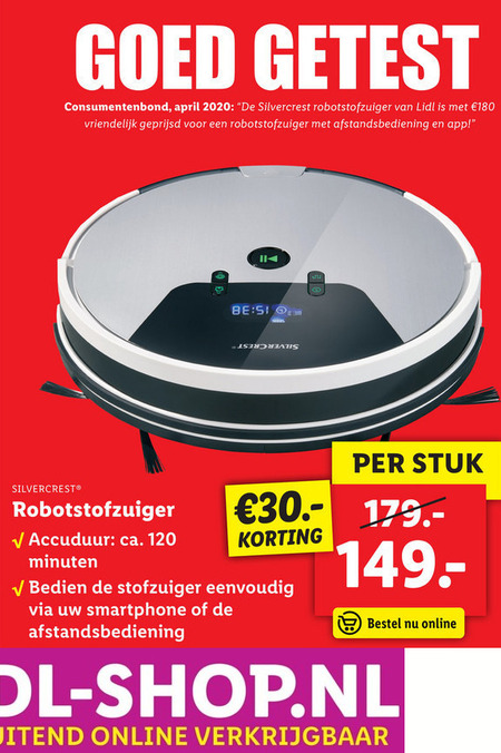 Prooi plannen Fotoelektrisch SilverCrest robotstofzuiger folder aanbieding bij Lidl - details