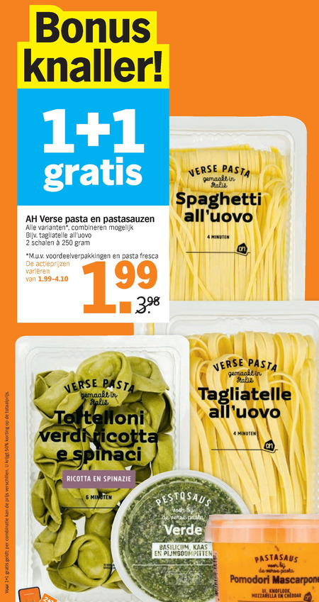 Albert Heijn Huismerk   spaghetti, pasta folder aanbieding bij  Albert Heijn - details