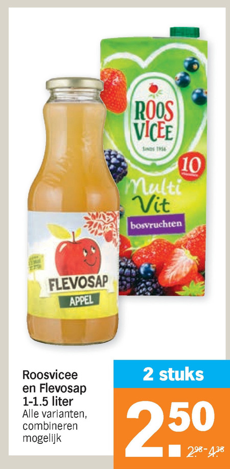 Roosvicee   fruitdrank folder aanbieding bij  Albert Heijn - details