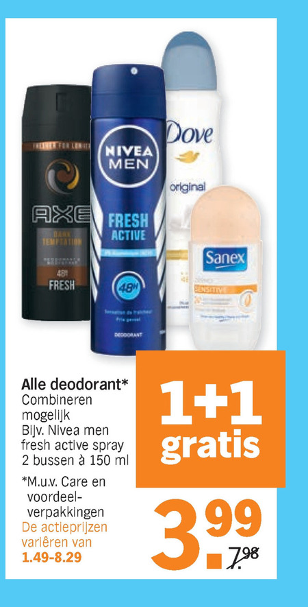 Televisie kijken Onvergetelijk Vertolking Alle merken deodorant folder aanbieding bij Albert Heijn - details