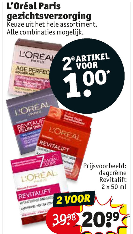 L Oreal   gezichtsverzorging folder aanbieding bij  Kruidvat - details