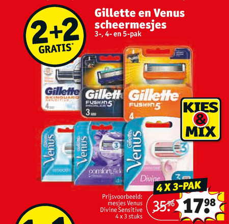 Gillette   scheermesjes, dames scheermesje folder aanbieding bij  Kruidvat - details