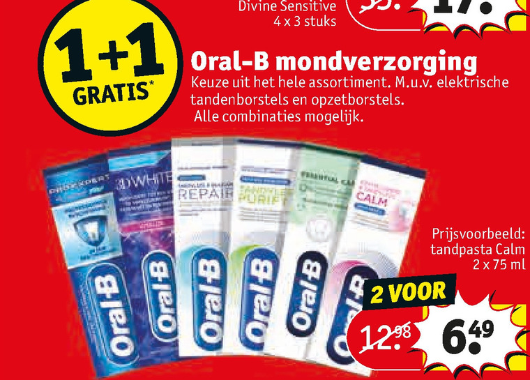 Oral-B   tandpasta folder aanbieding bij  Kruidvat - details