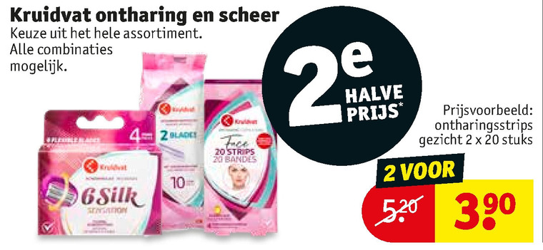 Kruidvat Huismerk   ontharingsstrips, scheermesjes folder aanbieding bij  Kruidvat - details