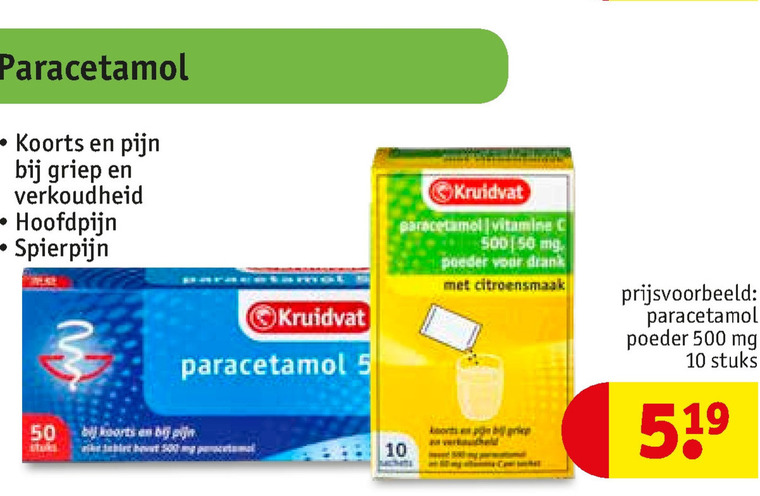 Kruidvat Huismerk   paracetamol folder aanbieding bij  Kruidvat - details