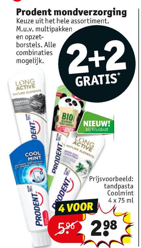 Prodent   tandpasta folder aanbieding bij  Kruidvat - details