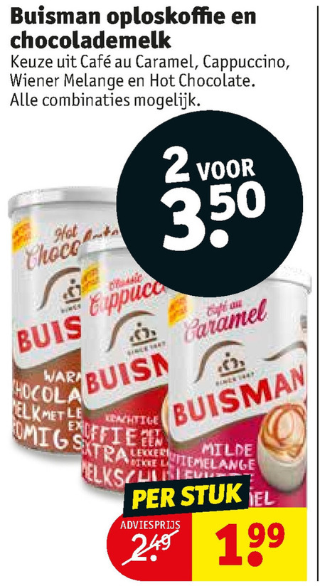 Buisman   chocolademelk, oploskoffie folder aanbieding bij  Kruidvat - details