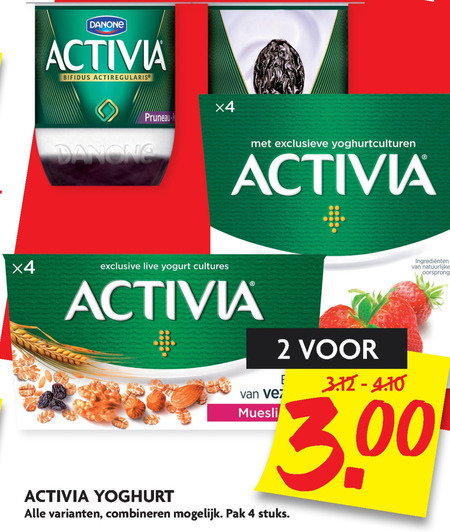 Danone Activia   vruchtenyoghurt folder aanbieding bij  Dekamarkt - details