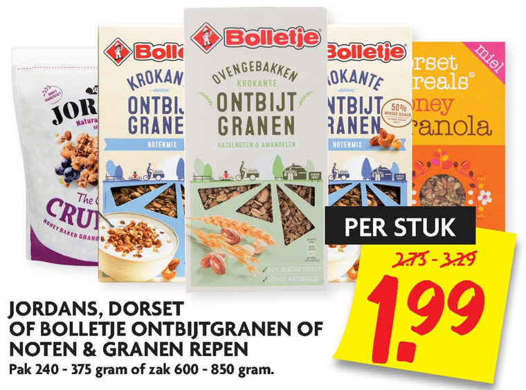 Jordans   muesli, mueslireep folder aanbieding bij  Dekamarkt - details