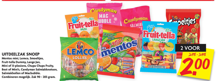 Fruit-Tella   snoep, lollie folder aanbieding bij  Dekamarkt - details