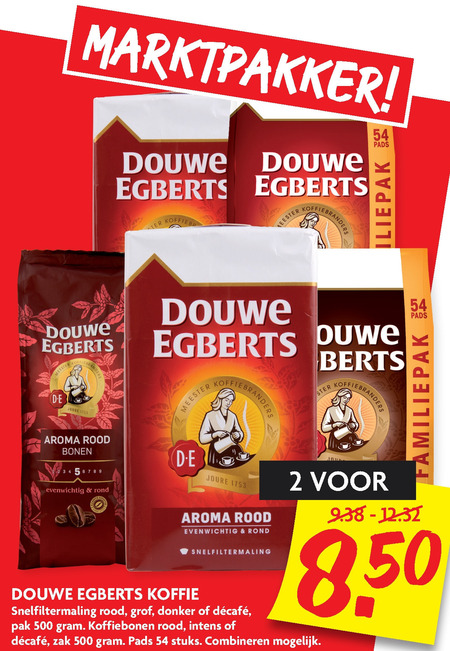 Douwe Egberts   koffie, koffiepad folder aanbieding bij  Dekamarkt - details