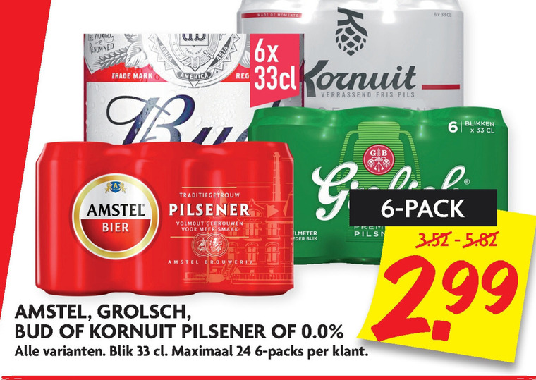 Grolsch   blikje bier folder aanbieding bij  Dekamarkt - details