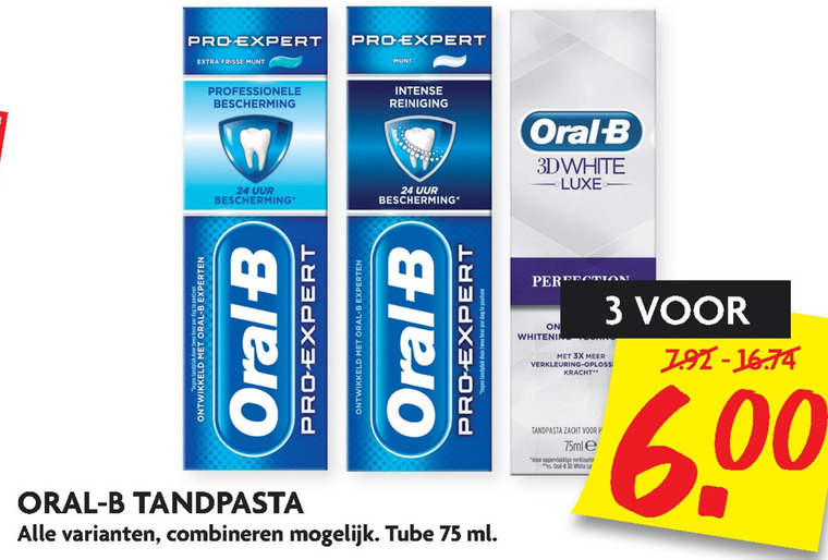 Oral-B   tandpasta folder aanbieding bij  Dekamarkt - details