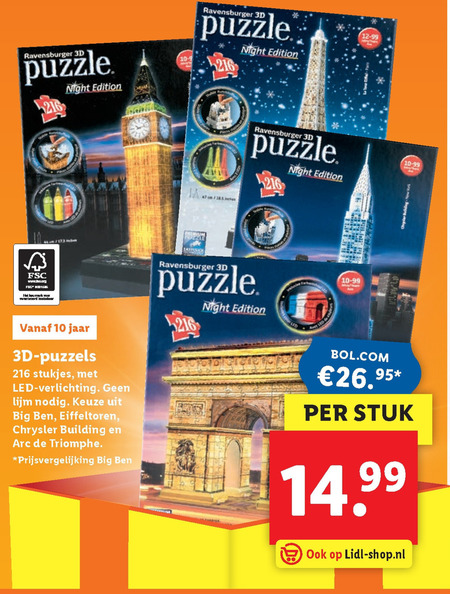 Ravensburger 3d-puzzel folder Lidl - details