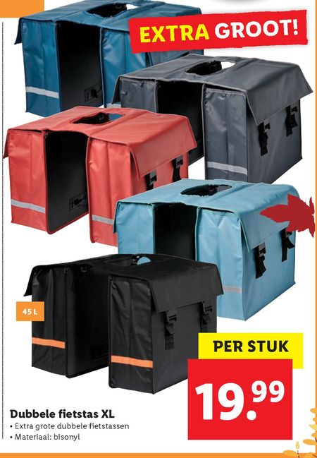 dubbele fietstas folder aanbieding Lidl - details