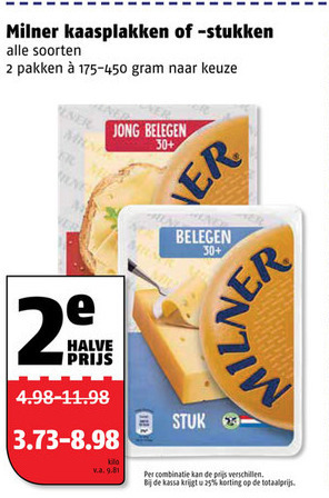 Milner   kaasplakken, kaas folder aanbieding bij  Poiesz - details